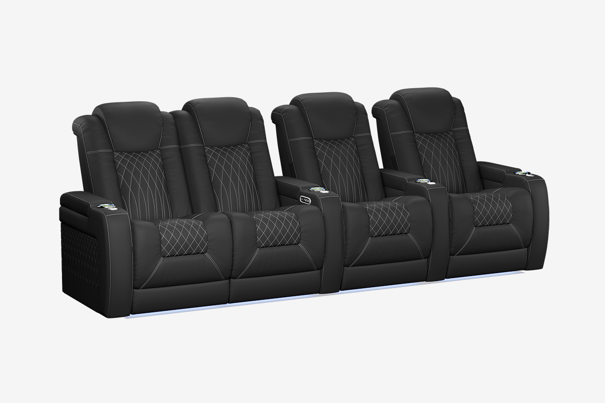 Vorlux Tarantino Three Motor Leather Executive Home Theater Seating