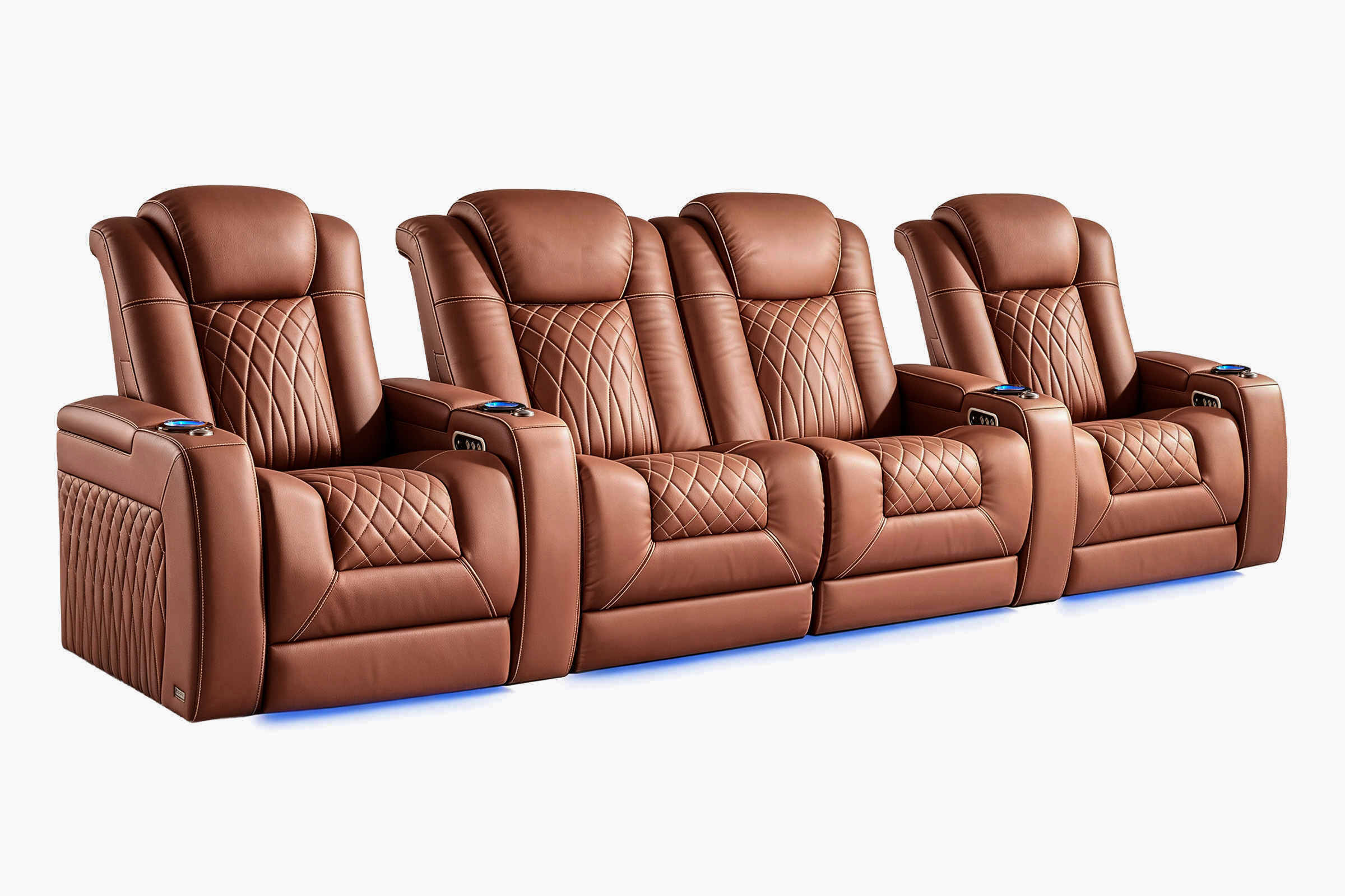 Tarantino Chestnut Power Recliner Home Theater Chair