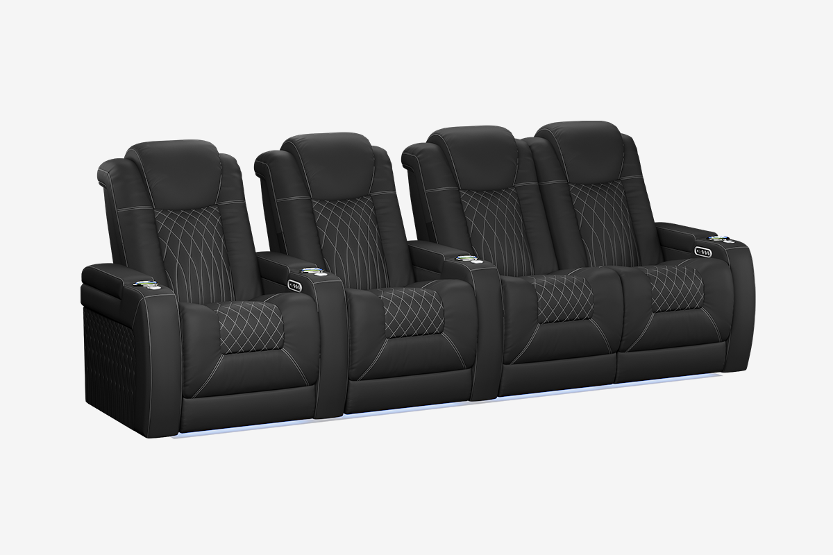 Vorlux Tarantino Three Motor Leather Executive Home Theater Seating