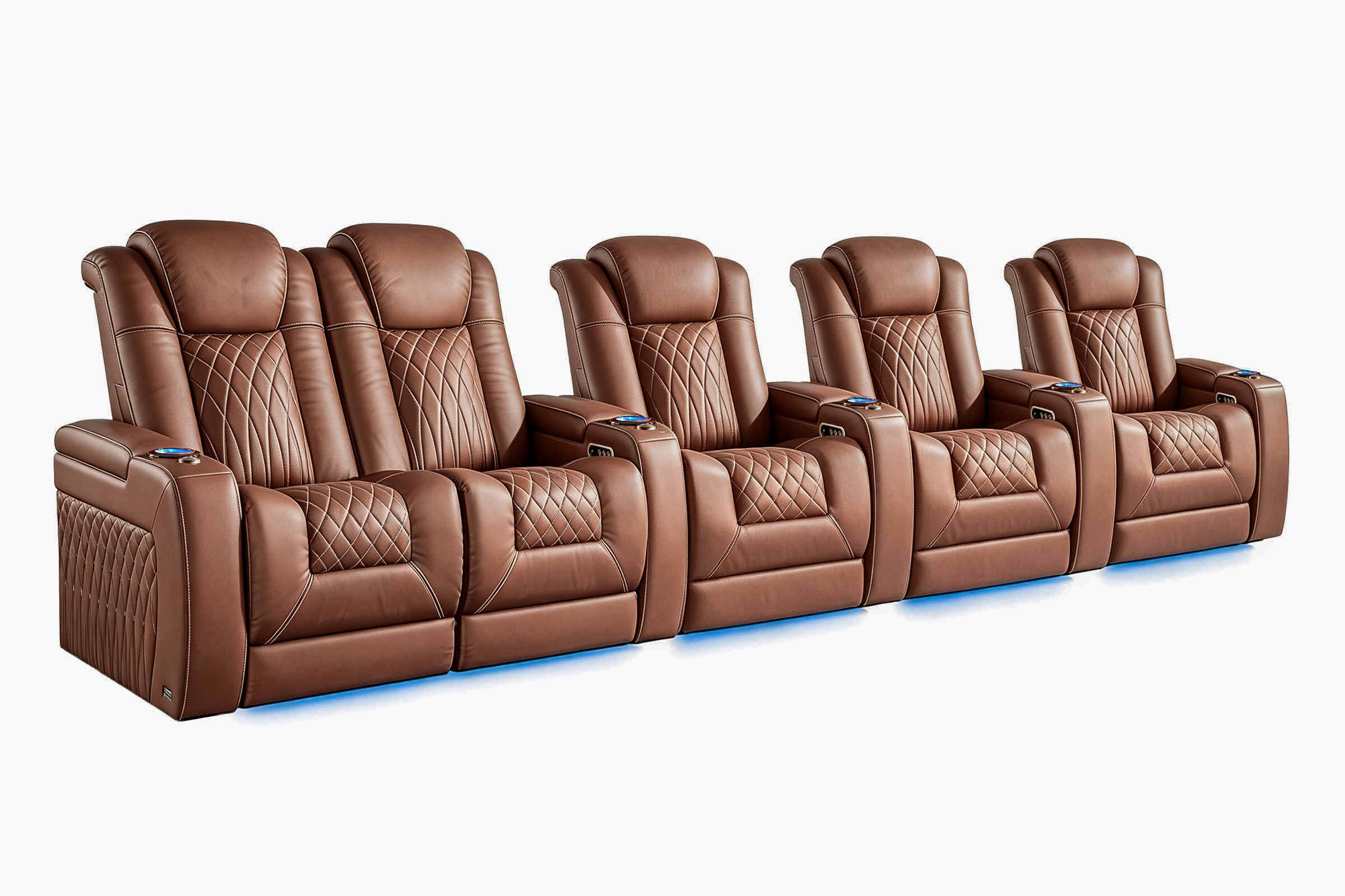 Tarantino Chestnut Power Recliner Home Theater Chair