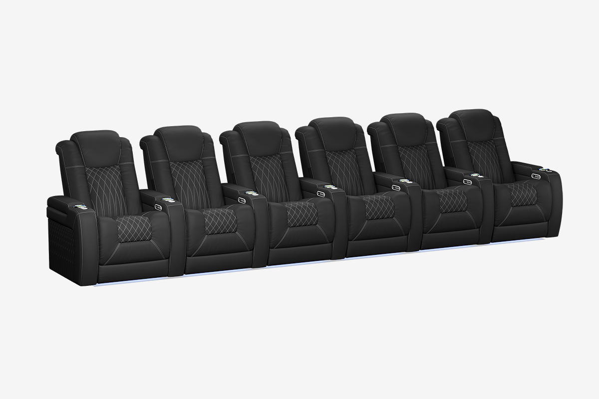Vorlux Tarantino Three Motor Leather Executive Home Theater Seating