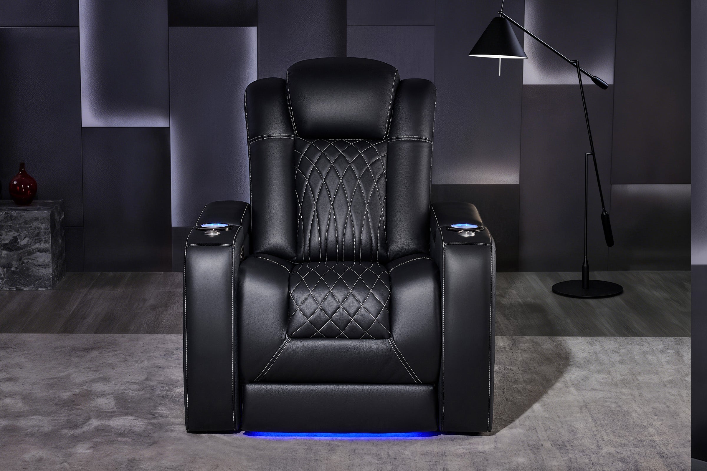 Vorlux Tarantino Italian Leather Home Theater Seating With LED Power Recline