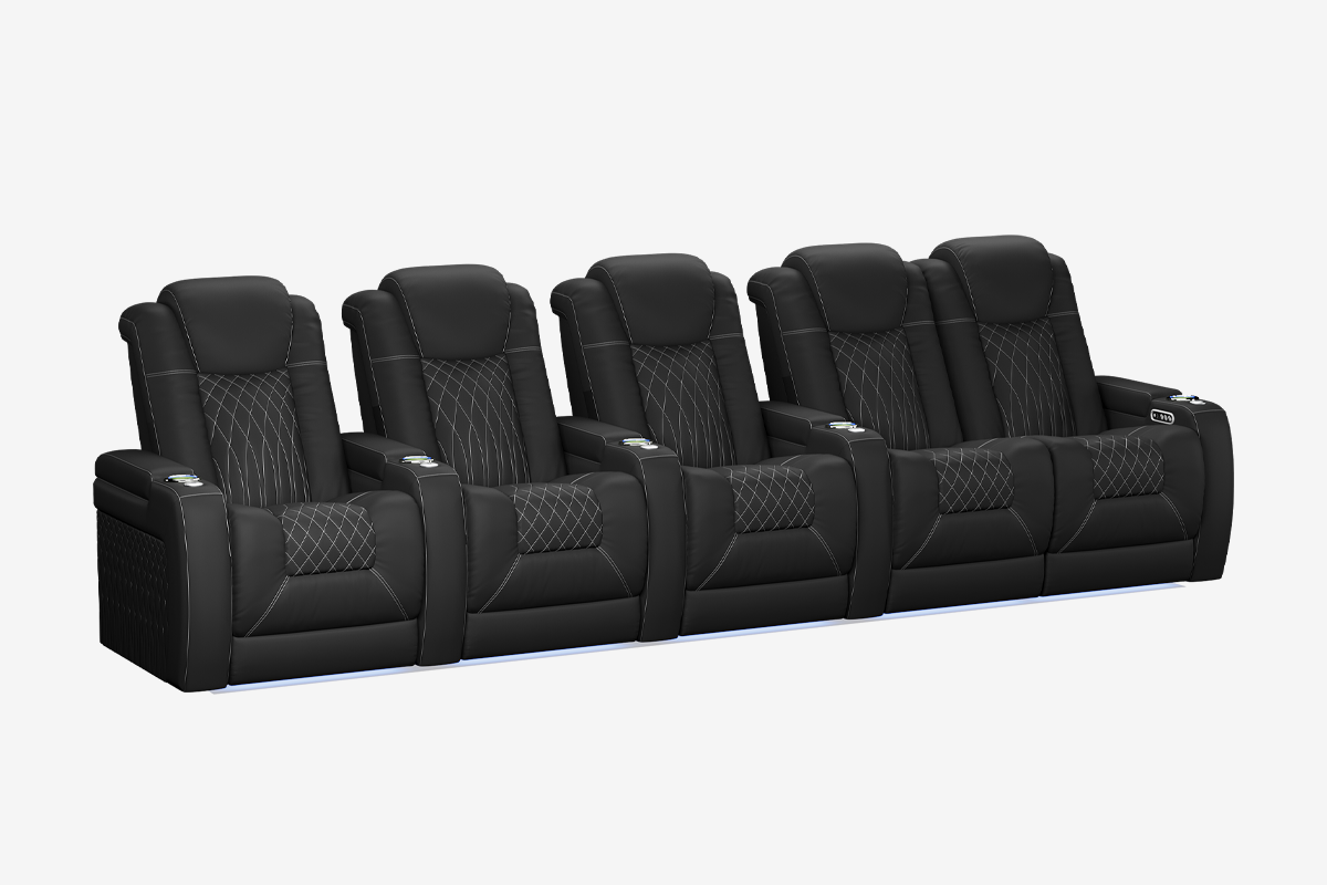 Vorlux Tarantino Three Motor Leather Executive Home Theater Seating