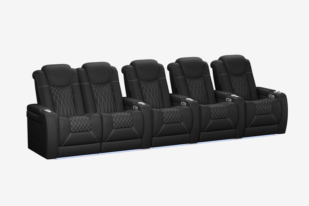 Vorlux Tarantino Three Motor Leather Executive Home Theater Seating