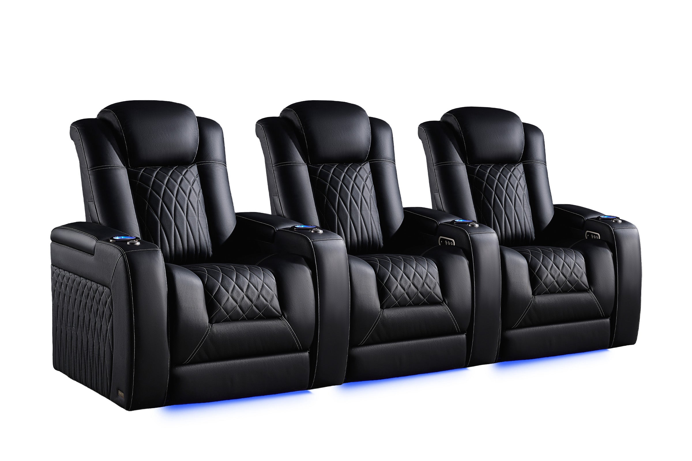 Tarantino Italian Leather Home Theater Seating With Power Recline Lumbar Headrest