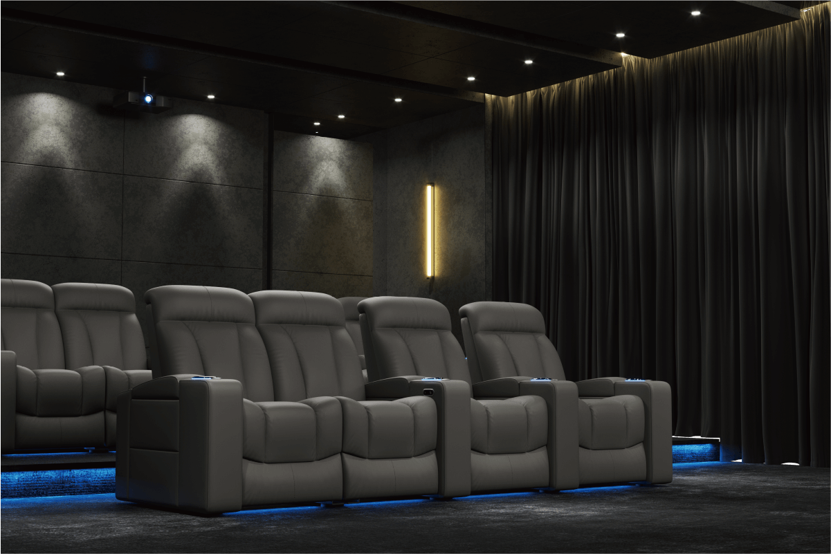 Vorlux Keaton Dual Motor Leather Home Theater Seating