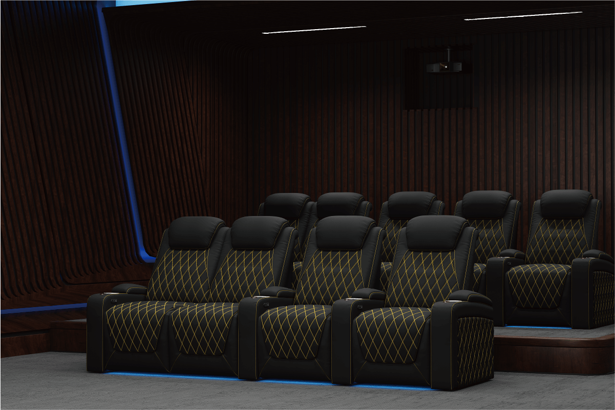 Vorlux Nolan Luxury Aniline Leather Power Massage Home Theater Seating