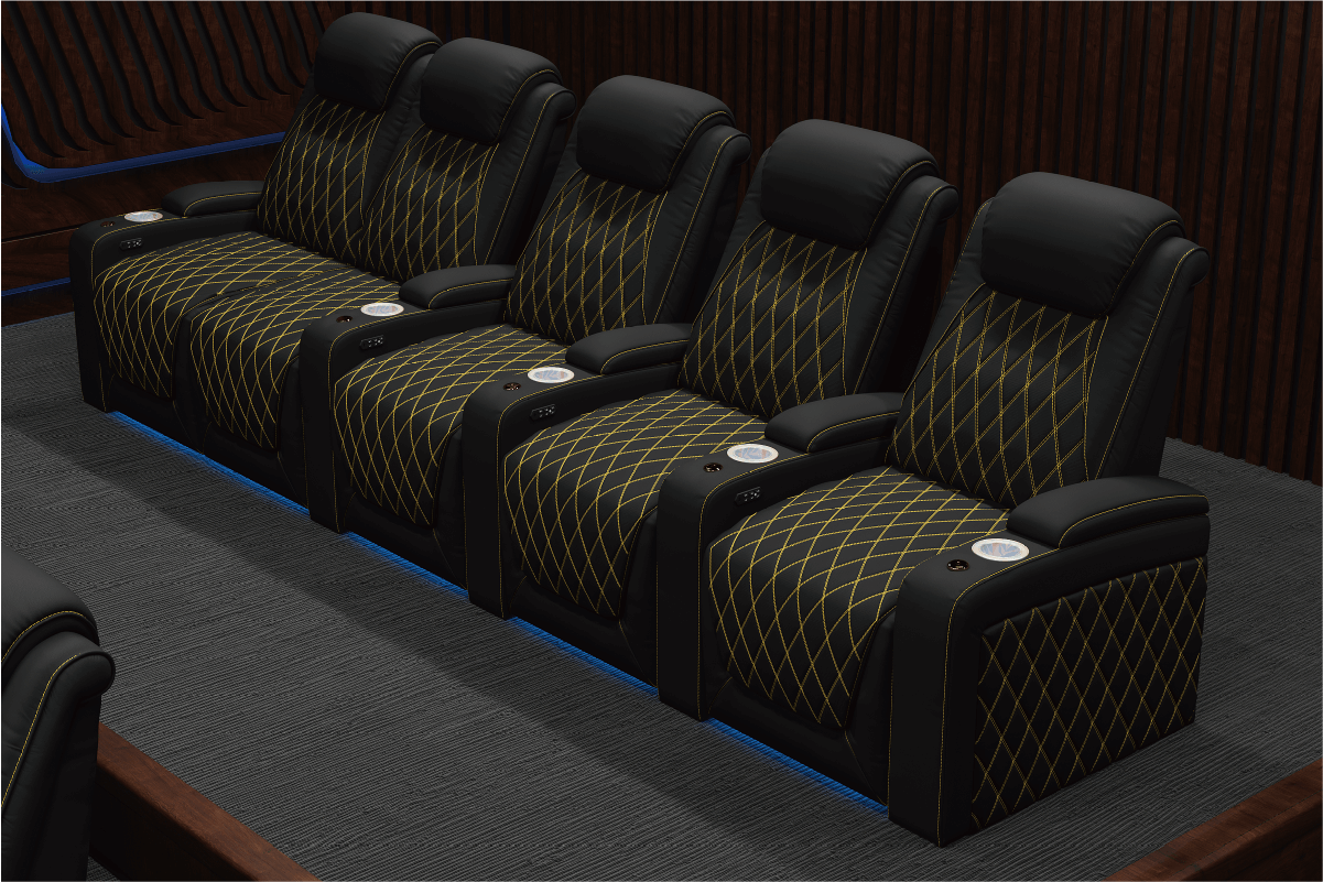 Vorlux Nolan Luxury Aniline Leather Power Massage Home Theater Seating