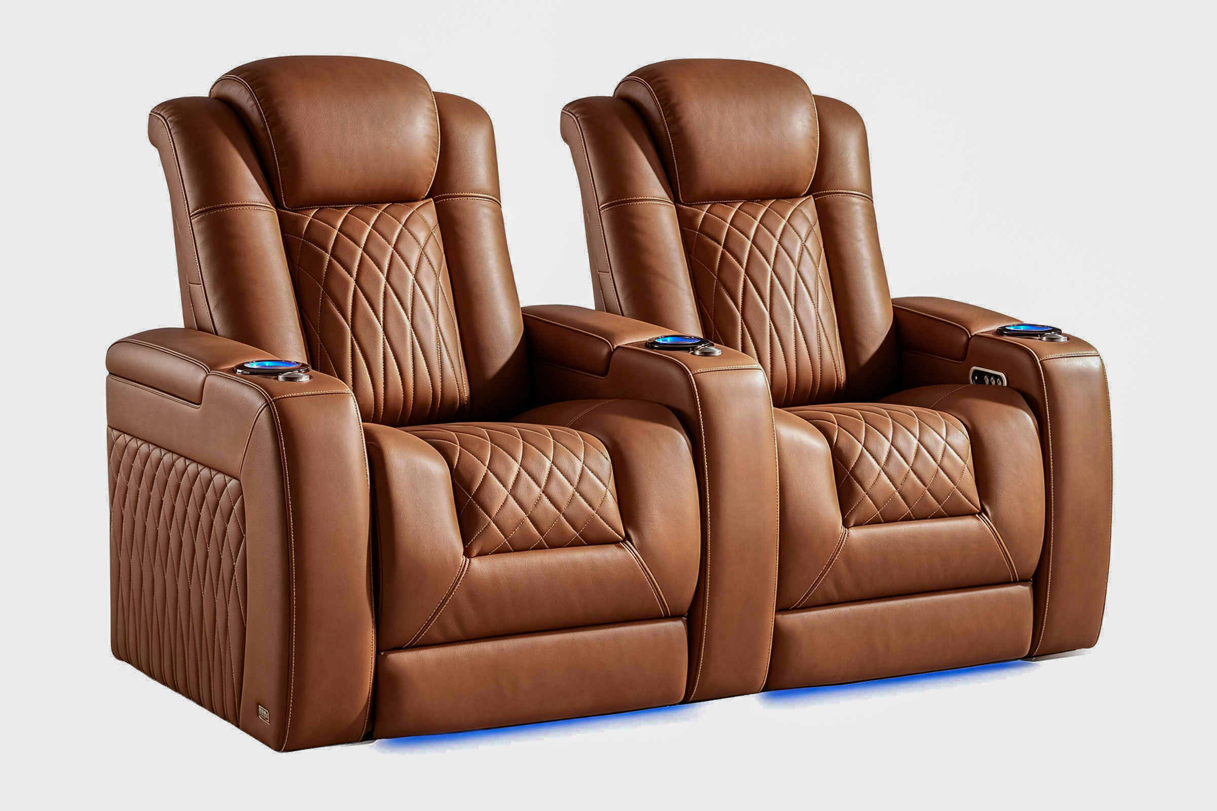 Tarantino Chestnut Power Recliner Home Theater Chair