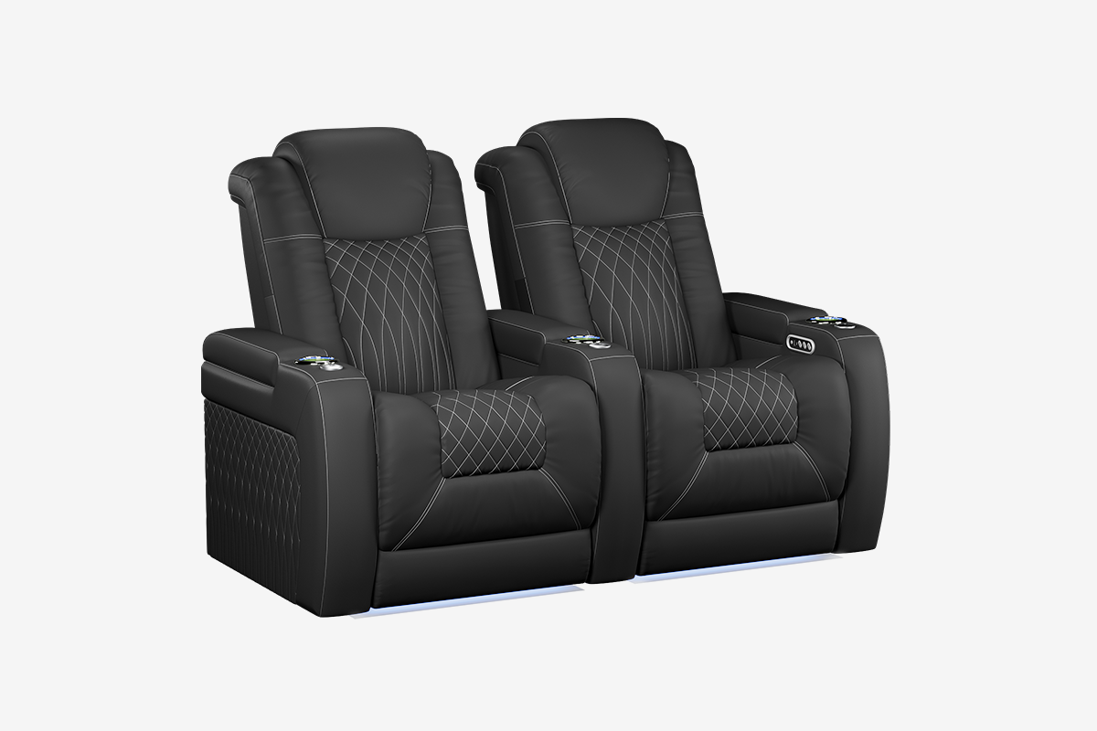 Vorlux Tarantino Three Motor Leather Executive Home Theater Seating