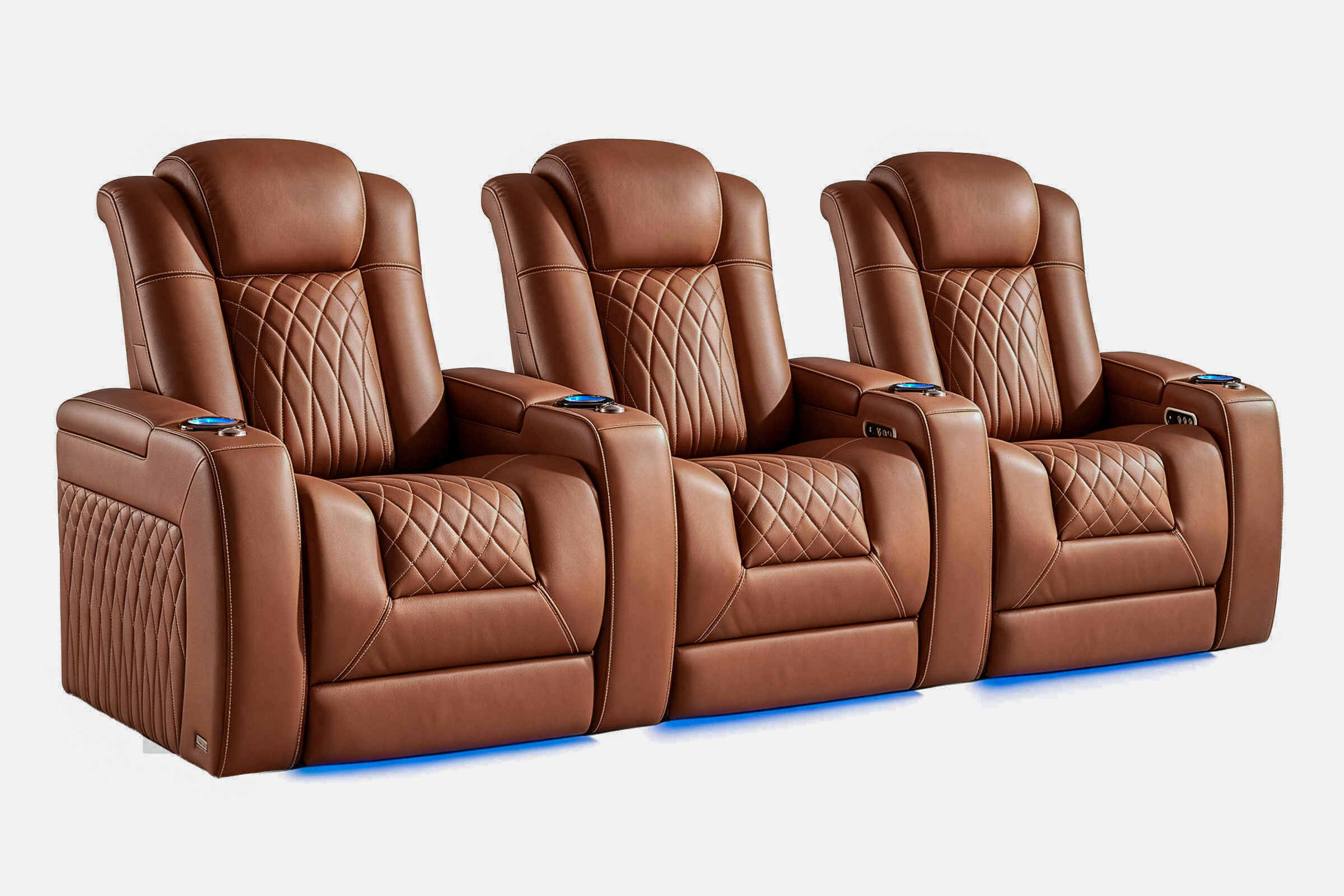Tarantino Chestnut Power Recliner Home Theater Chair