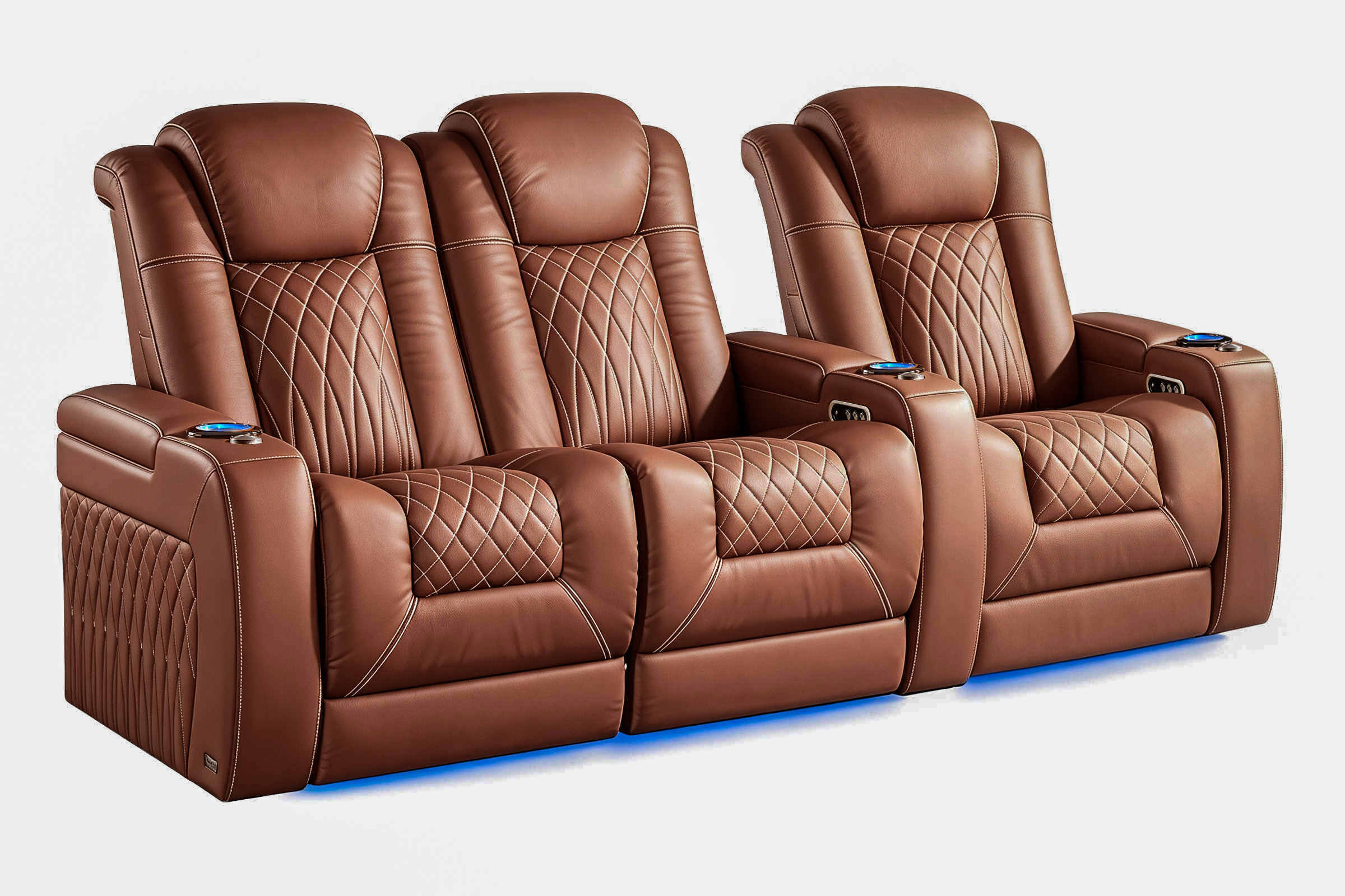 Tarantino Chestnut Power Recliner Home Theater Chair