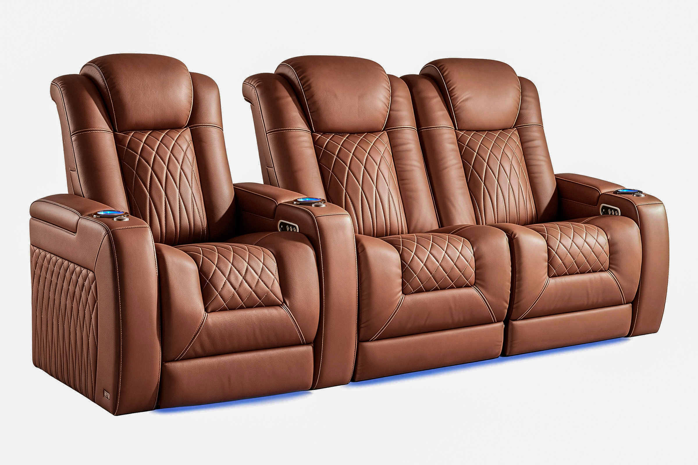 Tarantino Chestnut Power Recliner Home Theater Chair