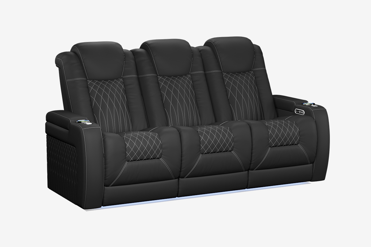 Vorlux Tarantino Three Motor Leather Executive Home Theater Seating