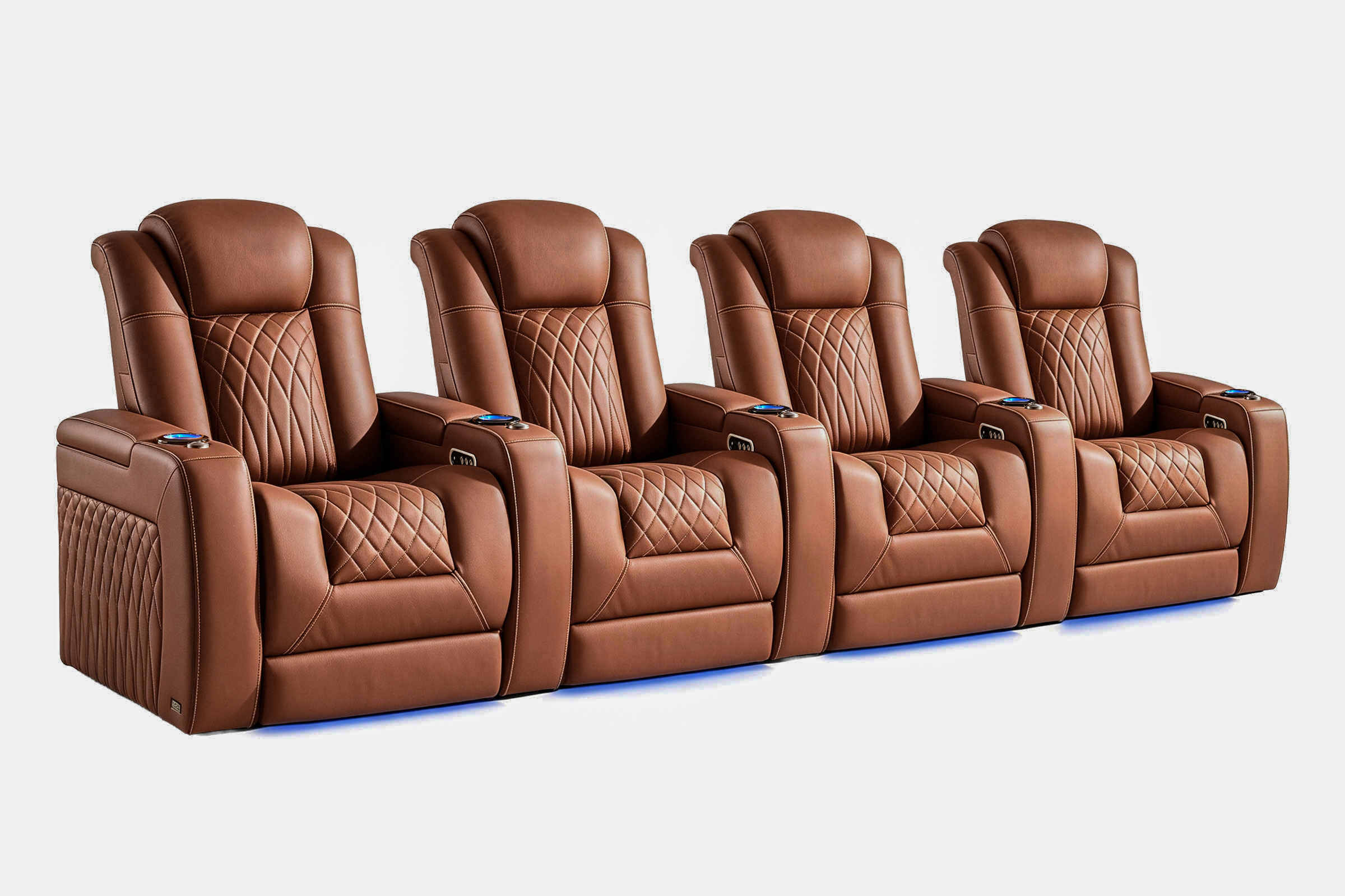 Tarantino Chestnut Power Recliner Home Theater Chair