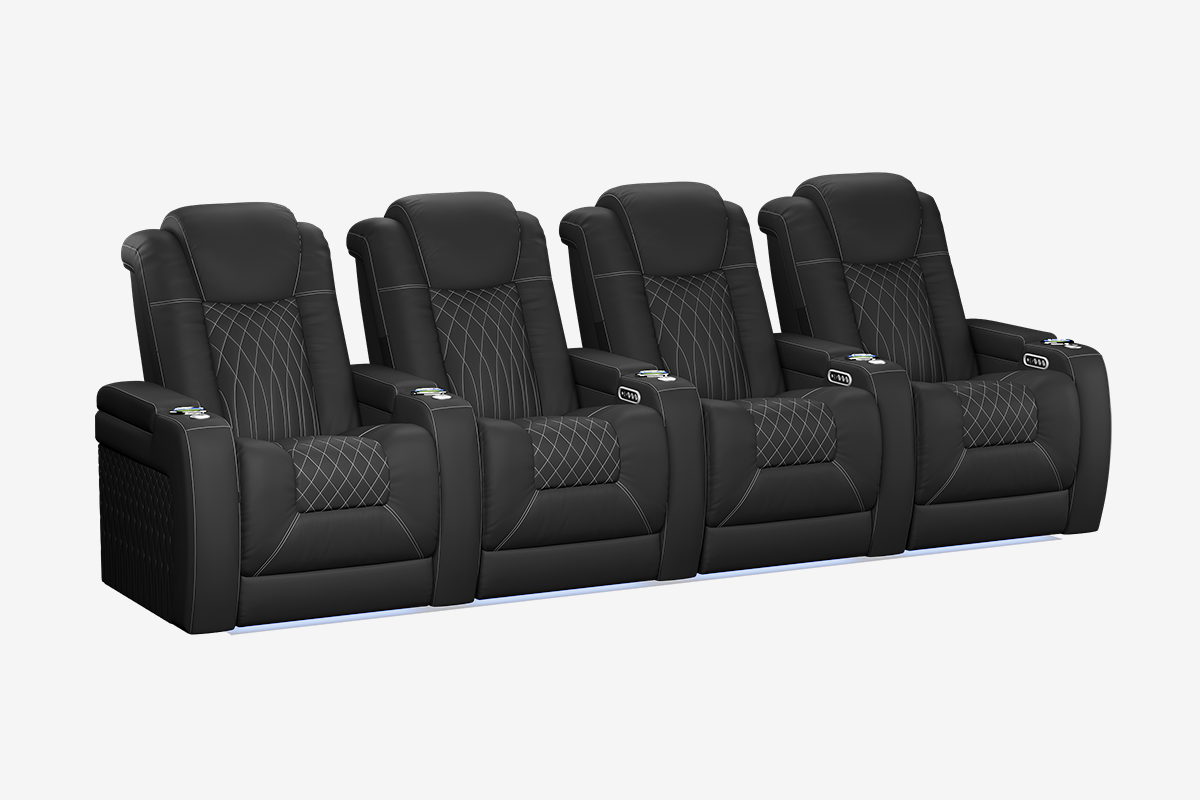 Vorlux Tarantino Three Motor Leather Executive Home Theater Seating
