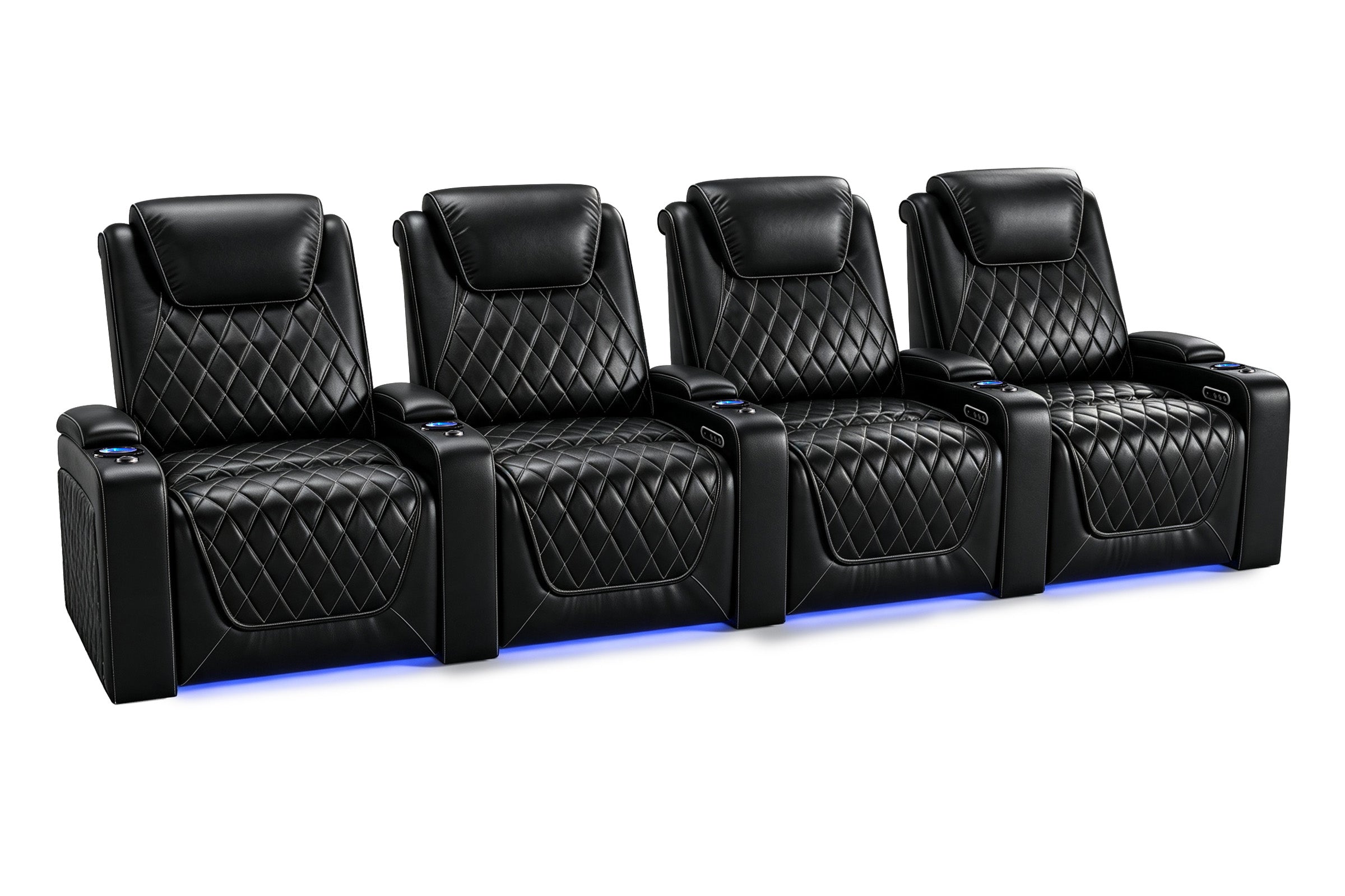 Nolan home theater seating pneumatic storage armrest compartment