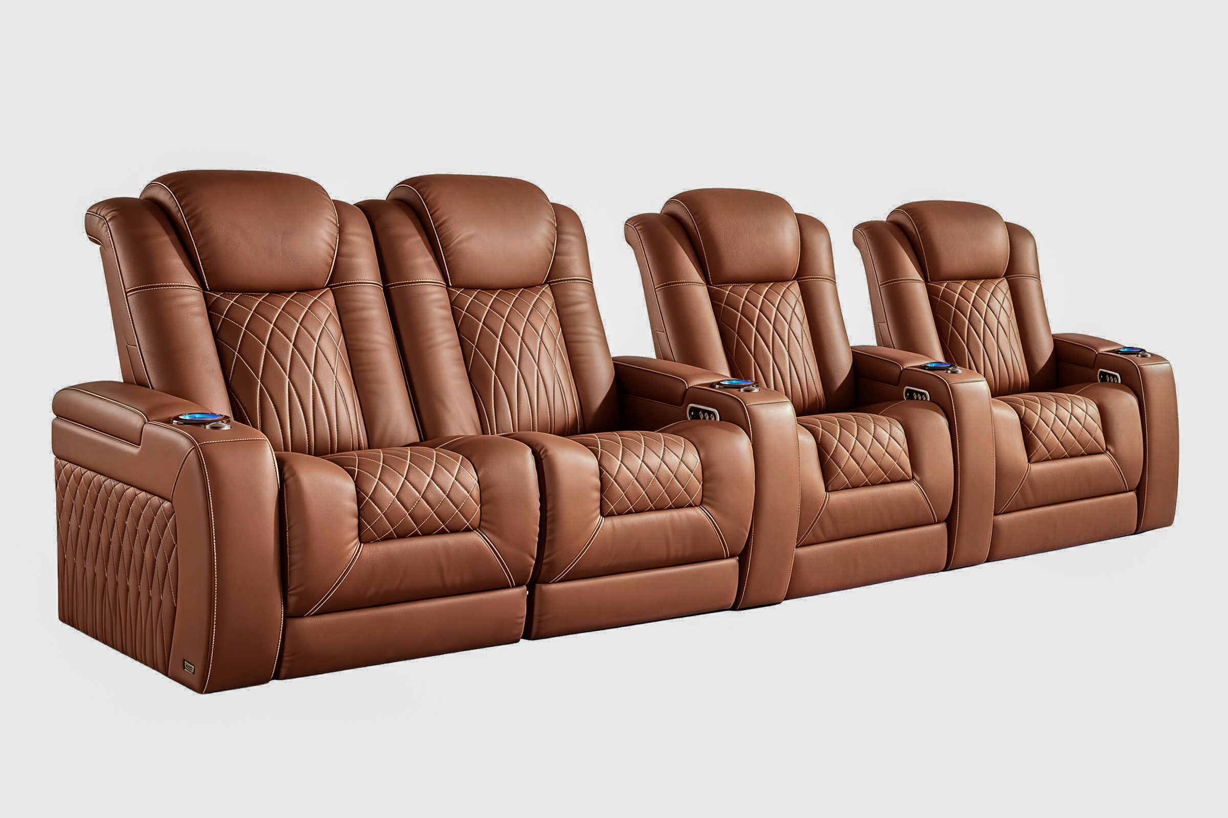 Tarantino Chestnut Power Recliner Home Theater Chair