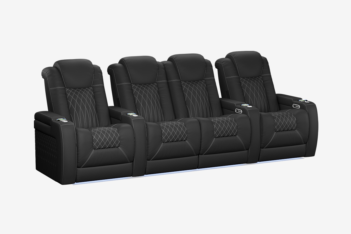 Vorlux Tarantino Three Motor Leather Executive Home Theater Seating
