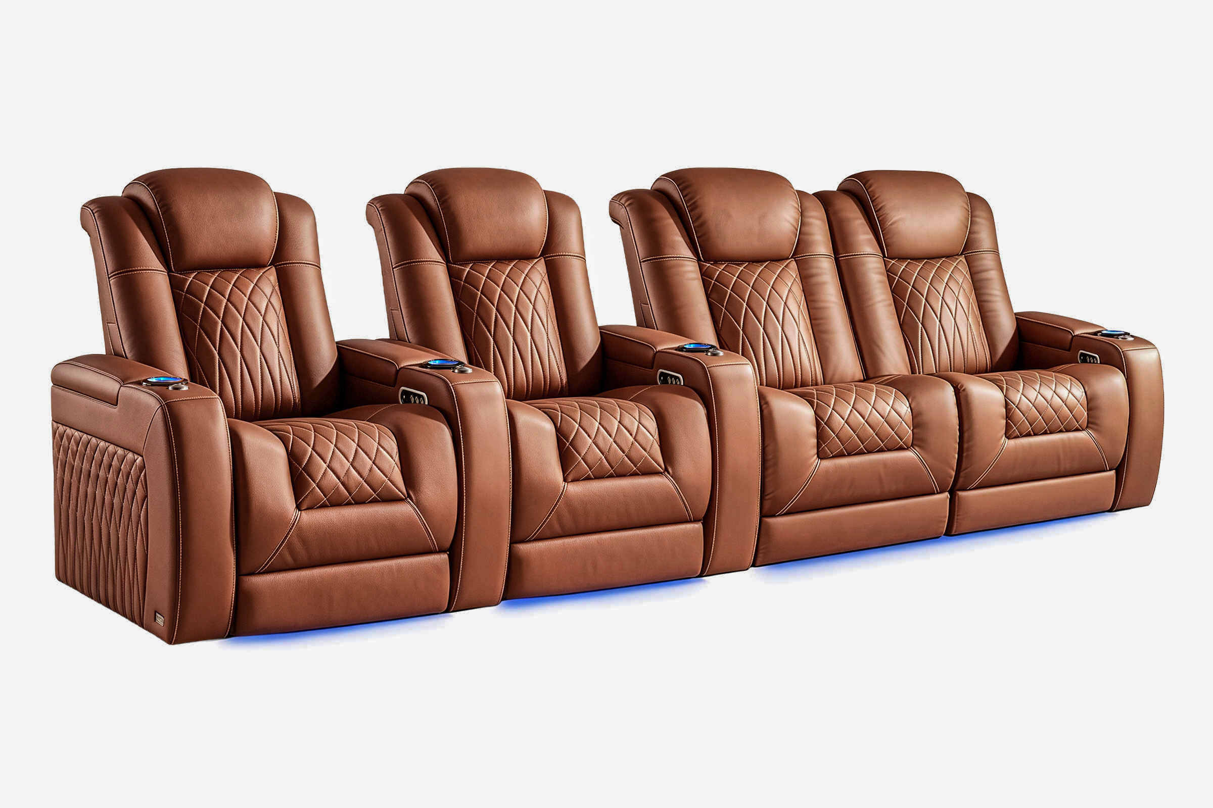Tarantino Chestnut Power Recliner Home Theater Chair