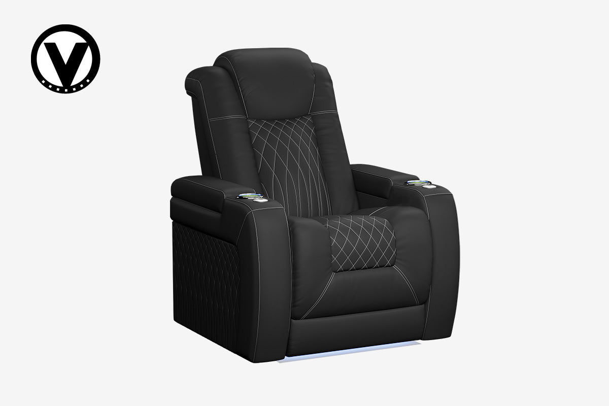 V Vorlux Kubrick Three Motor Leather Home Theater Seating