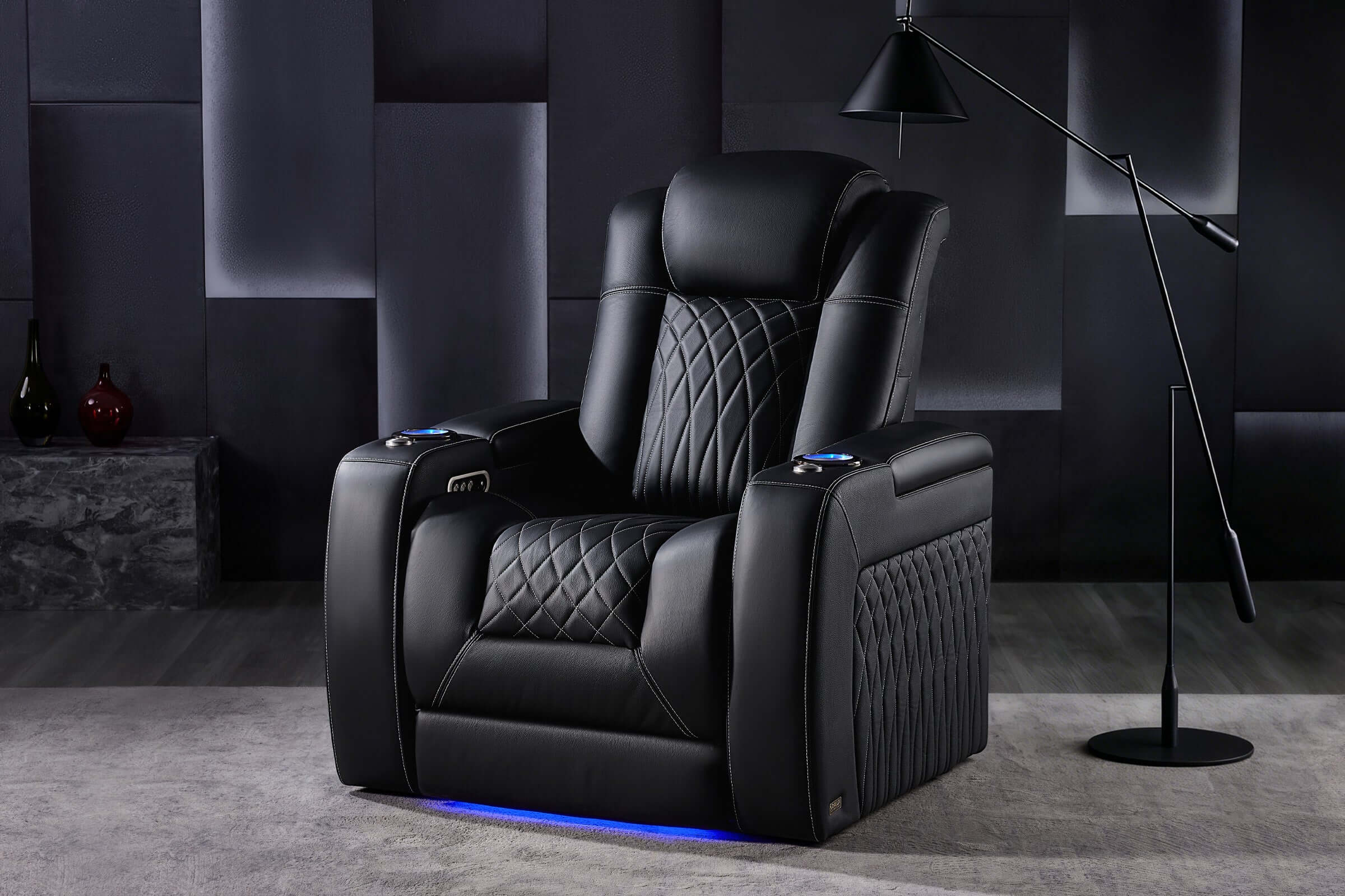 Vorlux Tarantino Three Motor Leather Executive Home Theater Seating