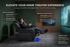 Tarantino Italian Leather Home Theater Seating With Power Recline Lumbar Headrest