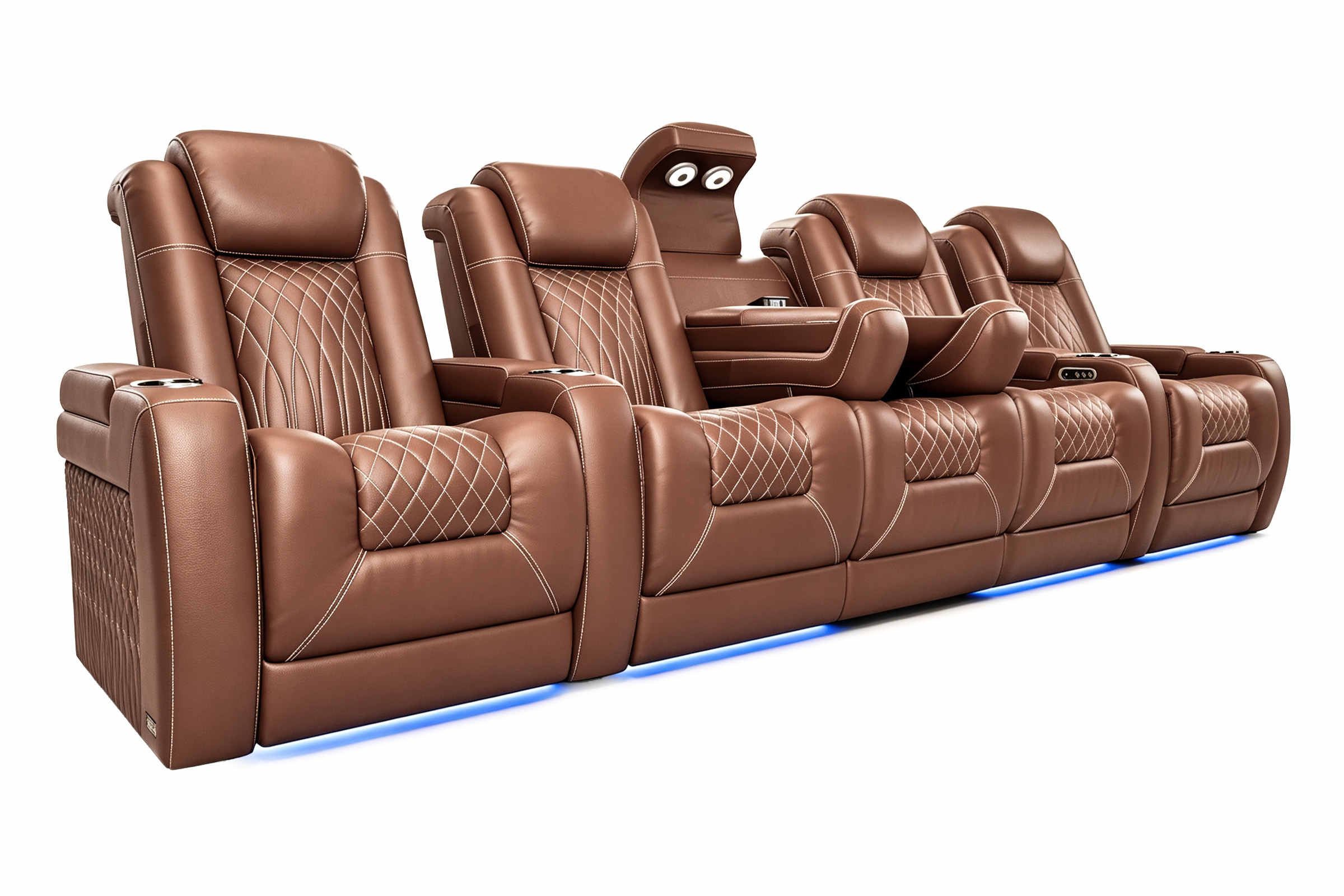 Tarantino Console Chestnut Power Movie Theater Seats