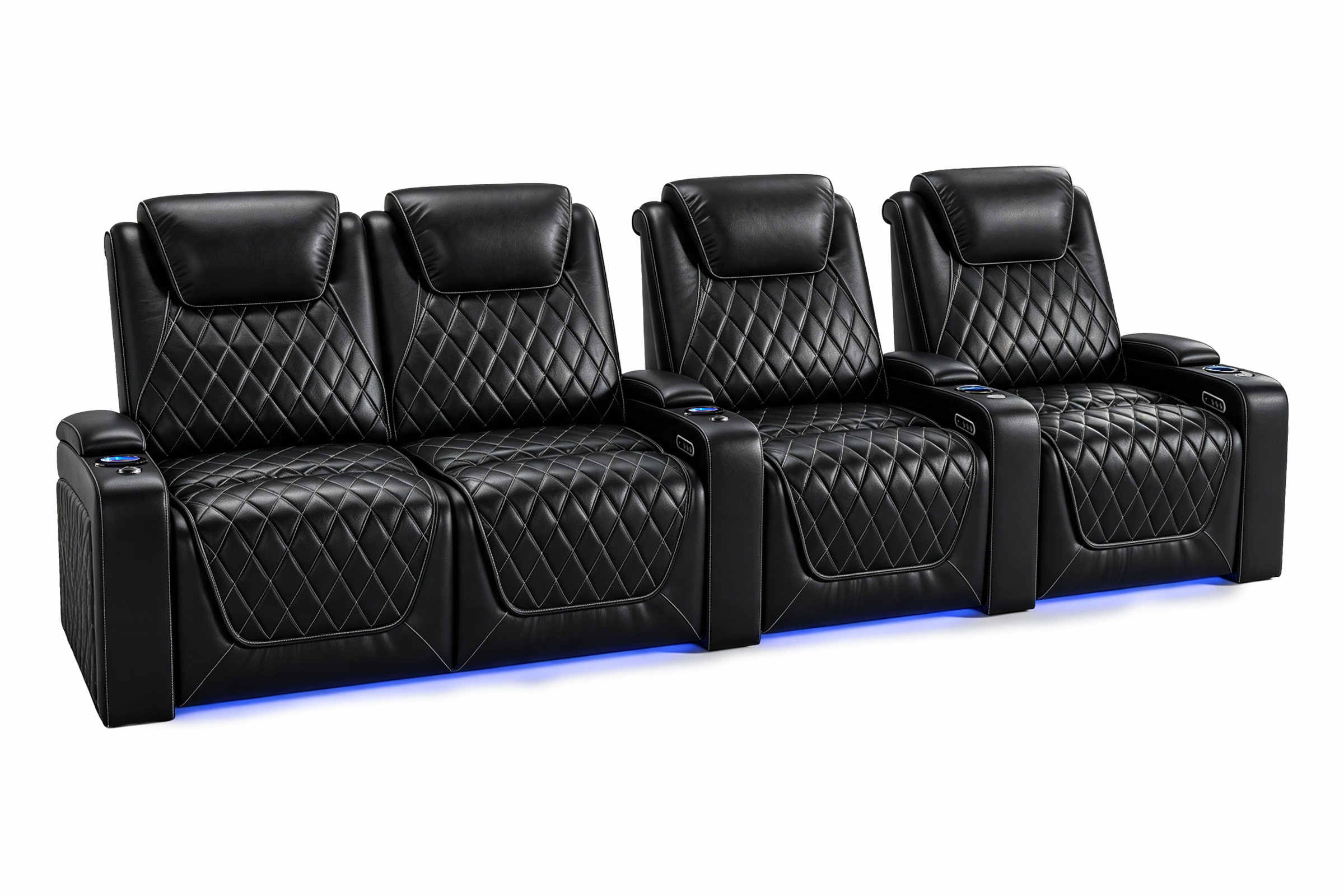 Nolan home theater seating diamond pattern leather texture