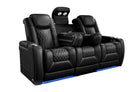 Tarantino Console Italian Leather Home Theater Seating With Power Recline Lumbar Headrest