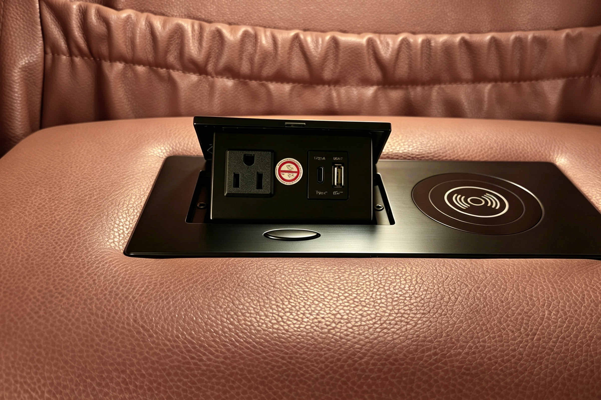 Tarantino Console Chestnut Power Movie Theater Seats