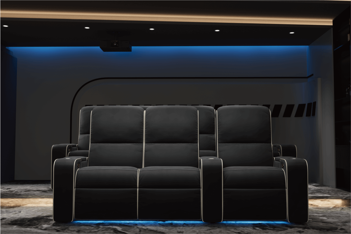 Vorlux Gatsby Soft Aniline Leather Power Home Theater Seating