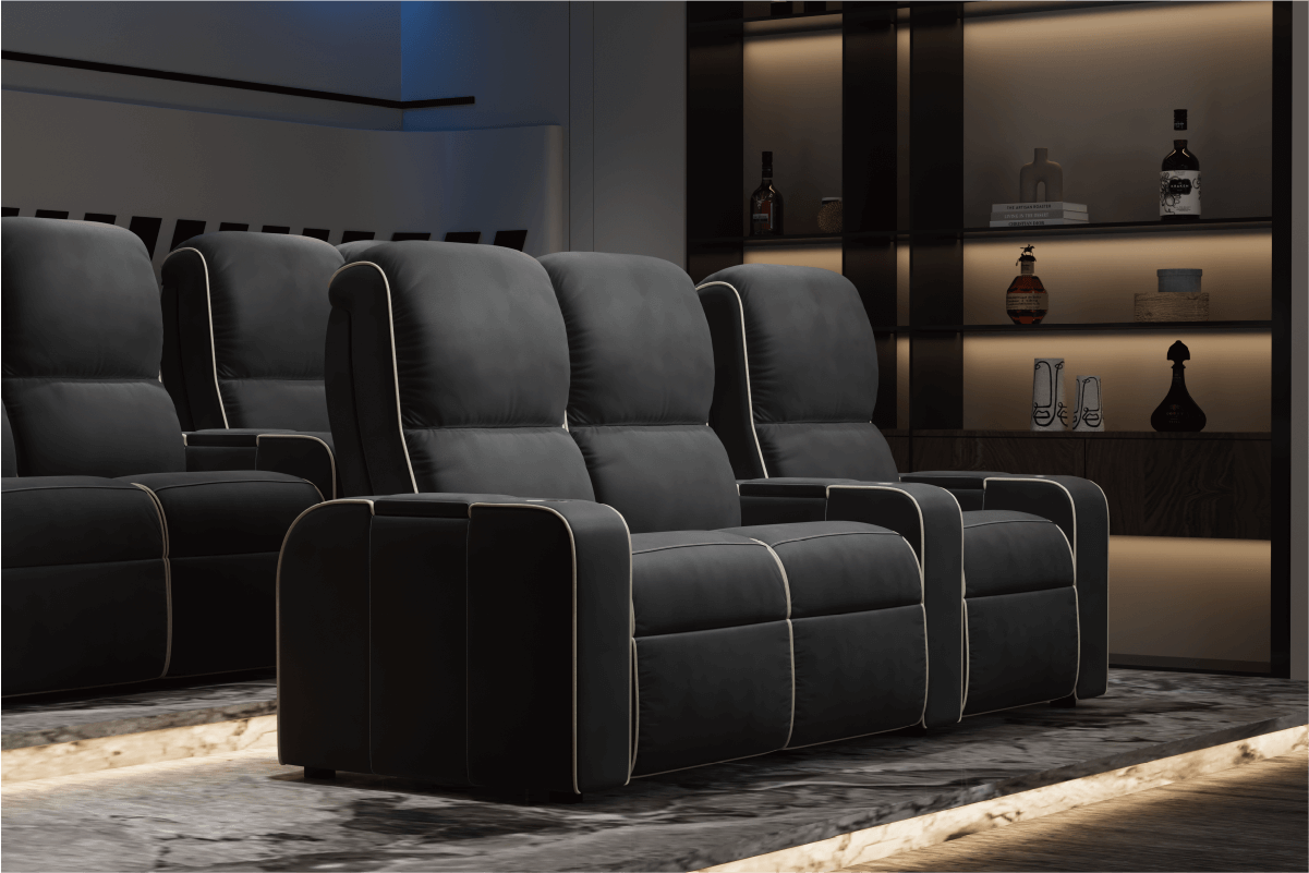 Vorlux Gatsby Soft Aniline Leather Power Home Theater Seating