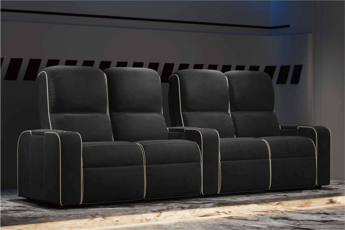 Vorlux Gatsby Soft Aniline Leather Power Home Theater Seating