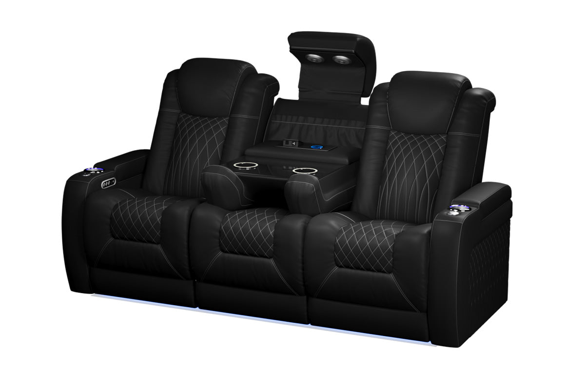 Vorlux Tarantino Three Motor Leather Executive Home Theater Seating