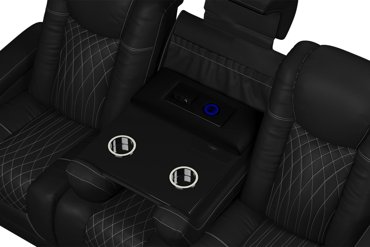 Vorlux Tarantino Three Motor Leather Executive Home Theater Seating