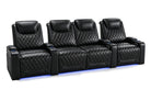 Nolan home theater seating row of 4 configuration Italian leather