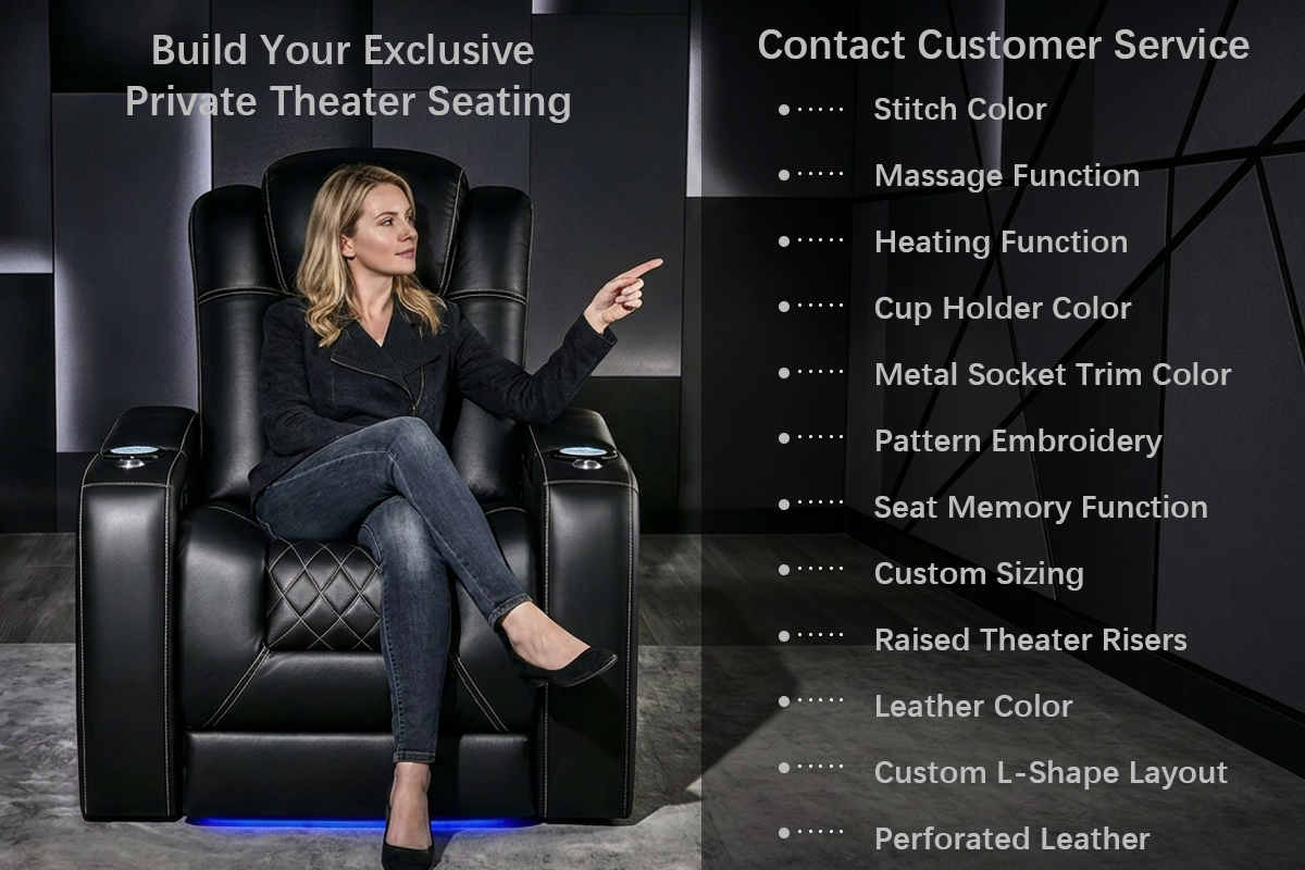 Tarantino Chestnut Power Recliner Home Theater Chair