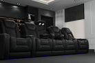 Vorlux Tarantino Console Italian Leather Home Theater Seating With LED Power Recline