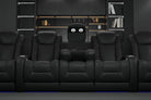 Vorlux Tarantino Console Italian Leather Home Theater Seating With LED Power Recline