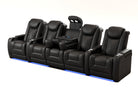 Tarantino Console Italian Leather Home Theater Seating With Power Recline Lumbar Headrest