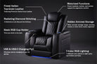 Italian Leather Home Theater Seating With LED Power Recline 5 Year Extended Warranty